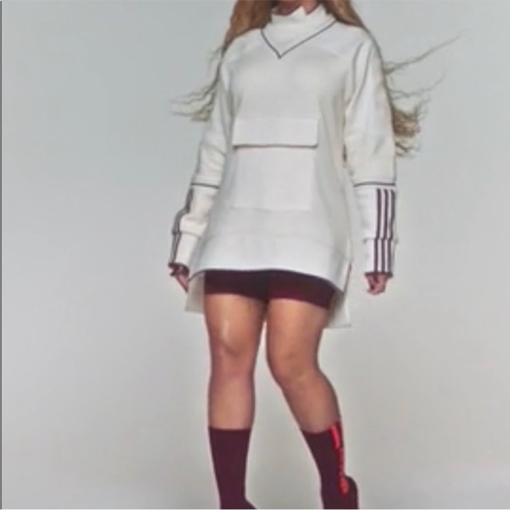 ADIDAS x IVY PARK BEYONCÉ Original Pullover Sweatshirt Ecru Tint Maroon - Picture 10 of 12